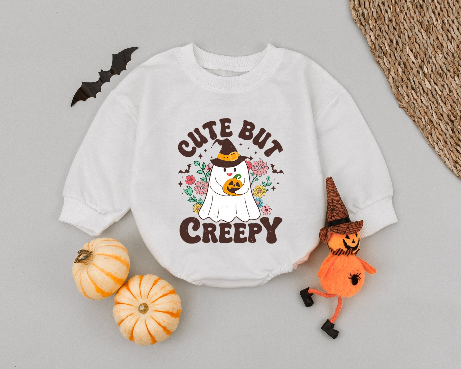 Adorable Ghost Halloween Romper for Babies – Spooky Retro Costume