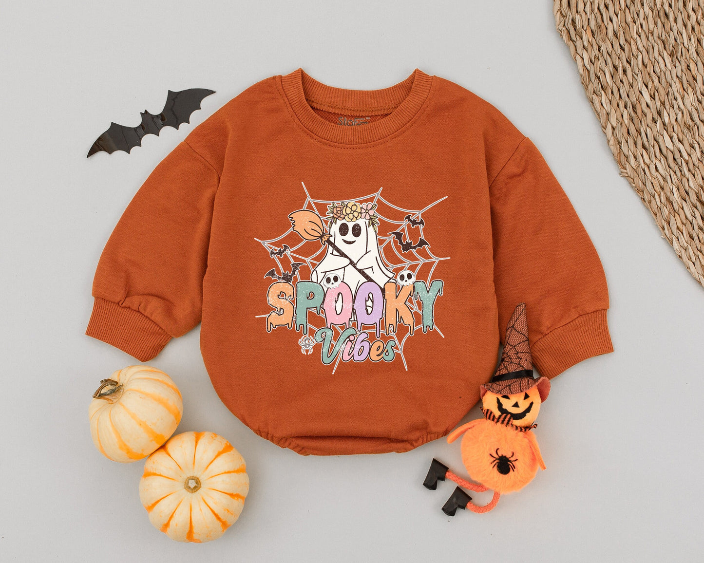 Spooky Retro Baby Romper: Groovy Ghost Halloween Outfit & Gift  