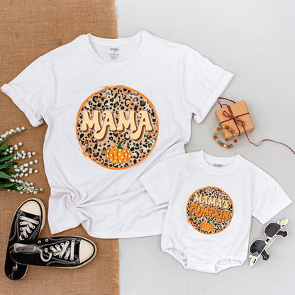 Matching Family Fall Shirts, Pumpkin Outfits, Mama & Mini Retro Style