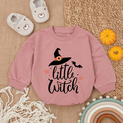 Retro Little Witch Halloween Baby Romper: First Halloween Outfit