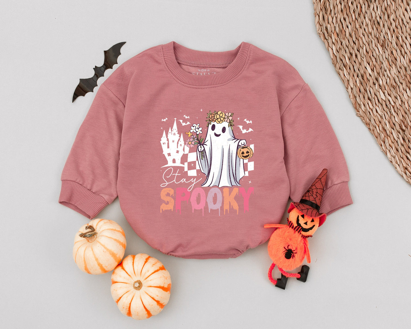 Groovy Ghost Bubble Romper: Retro Halloween Baby Outfit & Gift