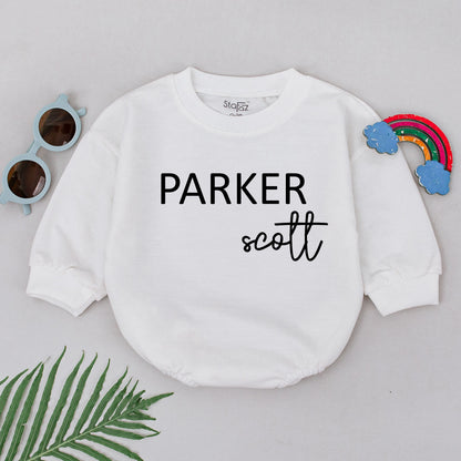 Custom First & Middle Name Romper, Baby Shower Gift, Unisex Bodysuit