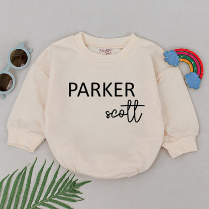 Custom First & Middle Name Romper, Baby Shower Gift, Unisex Bodysuit