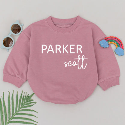 Custom First & Middle Name Romper, Baby Shower Gift, Unisex Bodysuit