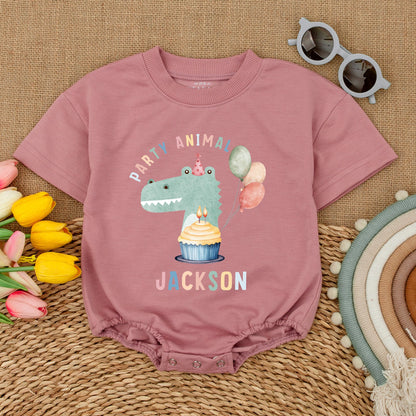 Safari Party Animal Romper: Zoo Theme Birthday Bodysuit Outfit