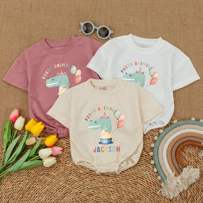 Safari Party Animal Romper: Zoo Theme Birthday Bodysuit Outfit