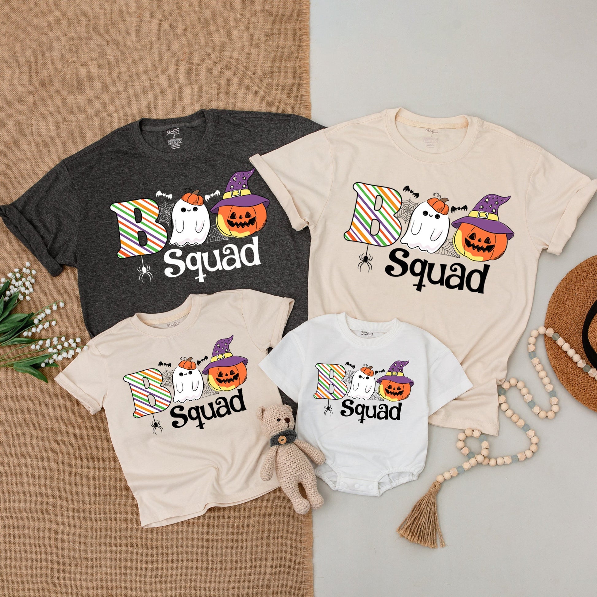 Matching Family Halloween Shirts: Boo Squad, Mommy & Me, Baby Bodysuit