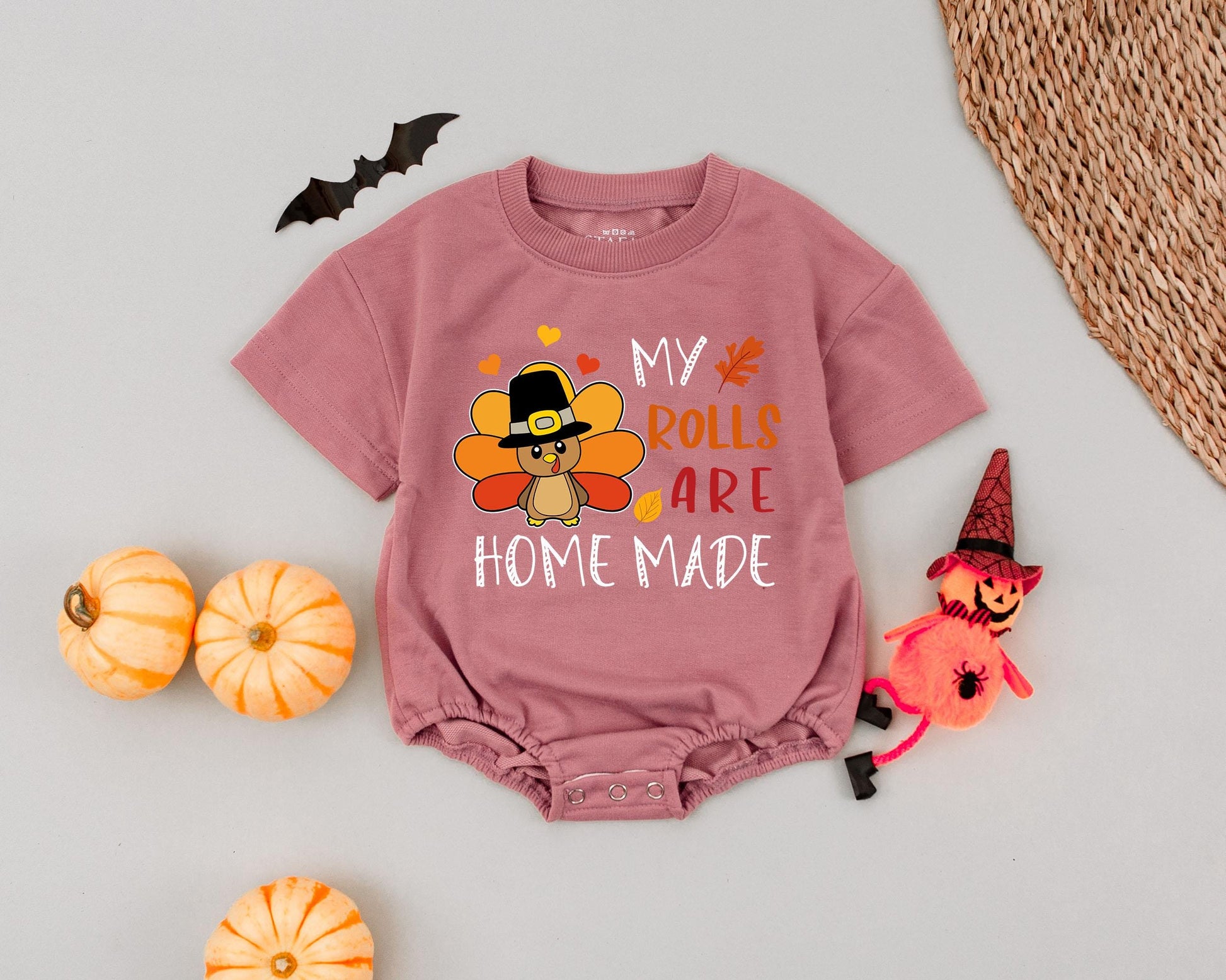 Homemade Rolls Bubble Romper: First Thanksgiving Baby Outfit Gift