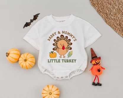 Mommy & Daddy’s Little Turkey: My 1st Thanksgiving Bubble Romper