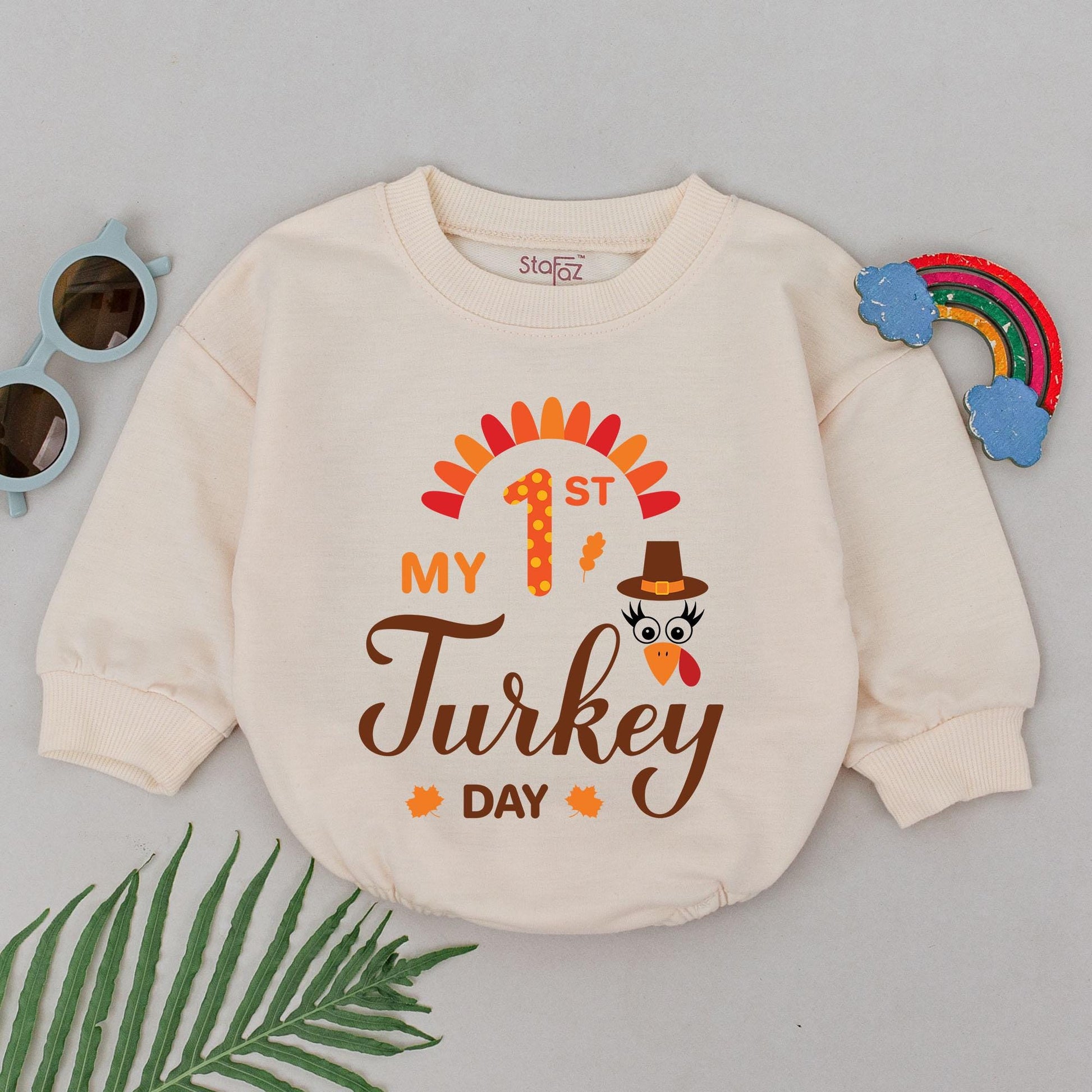 First Thanksgiving Baby Romper - Adorable Turkey Day Outfit Gift