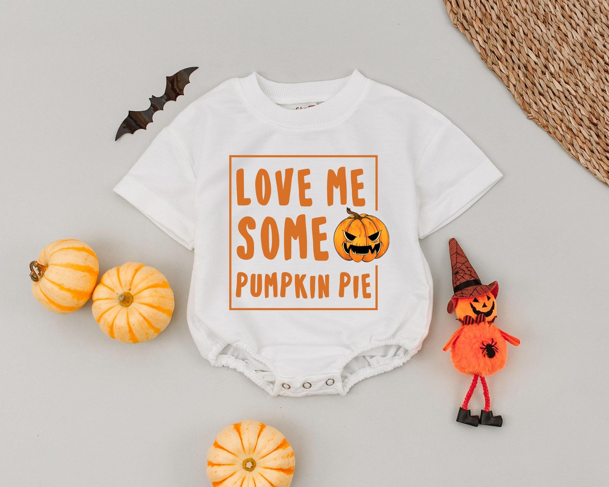 Pumpkin Pie Baby Romper: First Halloween Outfit & Fall Bodysuit