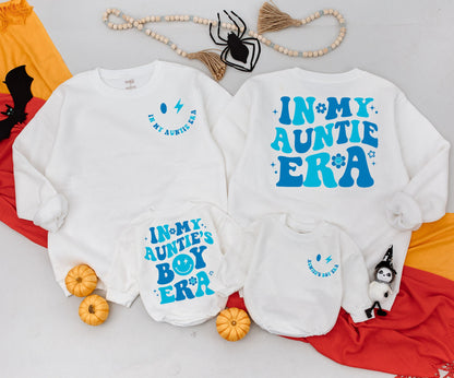 Groovy Auntie & Me Matching Set - Retro Auntie's Boy/Girl Outfit, Baby Shower Gift, Cool Aunt Era Sweatshirt, Playful Newborn Clothes 134 Chars