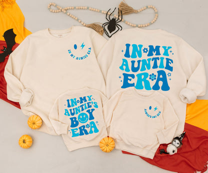 Groovy Auntie & Me Matching Set - Retro Auntie's Boy/Girl Outfit, Baby Shower Gift, Cool Aunt Era Sweatshirt, Playful Newborn Clothes 134 Chars