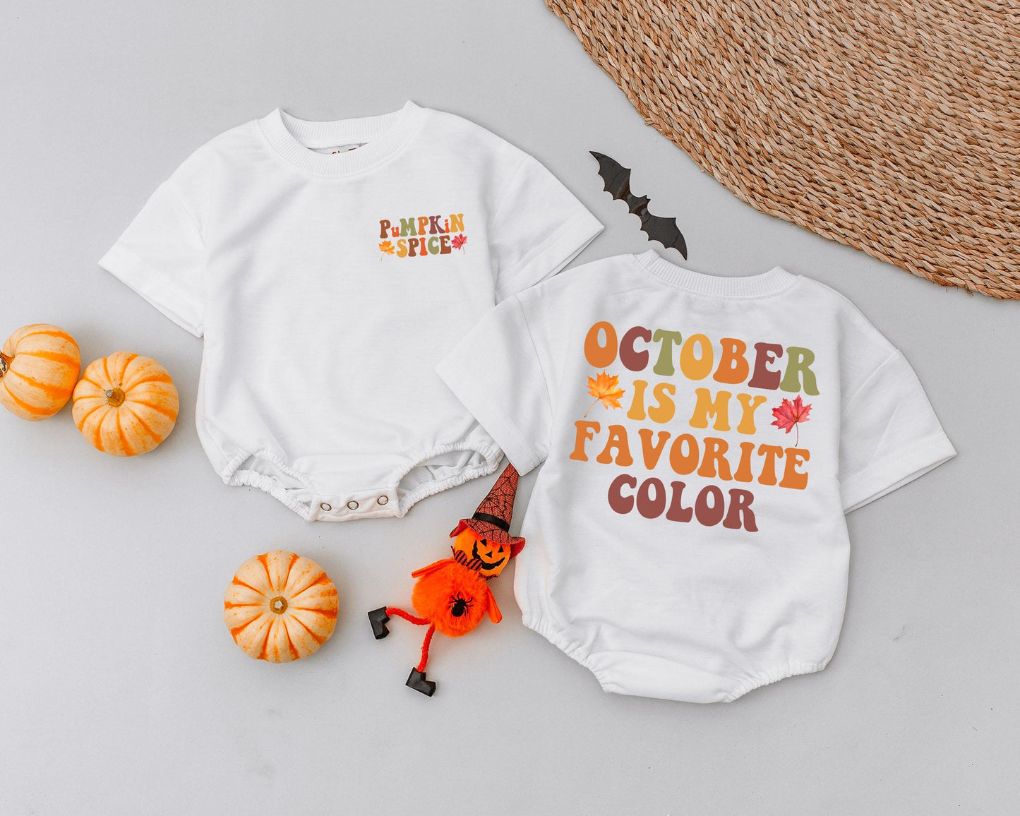 Baby's 1st Halloween Retro Pumpkin Romper - Cozy Fall Outfit