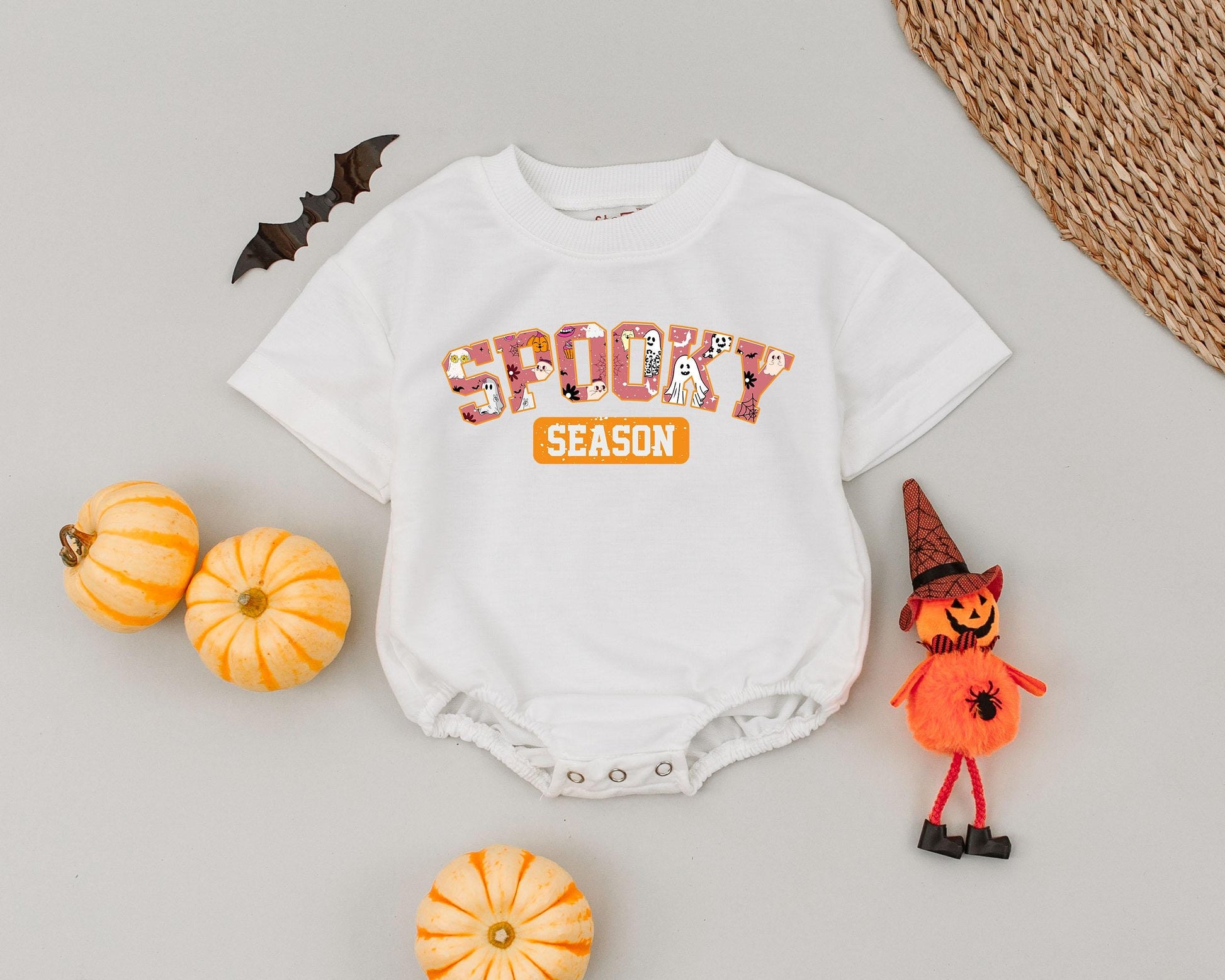 Retro Halloween Romper, My First Halloween Outfit for Babies