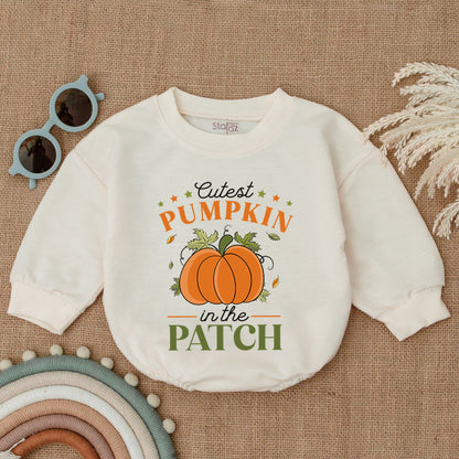 Adorable Pumpkin Bubble Romper - Perfect Fall Thanksgiving Baby Outfit  