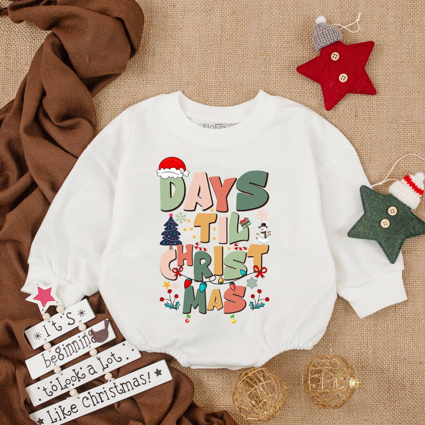 First Christmas Baby Romper - Cozy Long Sleeve Holiday Bodysuit