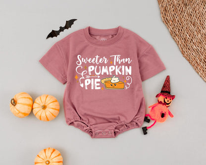 Sweeter Than Pumpkin Pie Romper Cute Retro Halloween Baby Gift Infant Clothes My First Halloween Outfit Baby Boy Girls Clothes Pumpkin Newborn