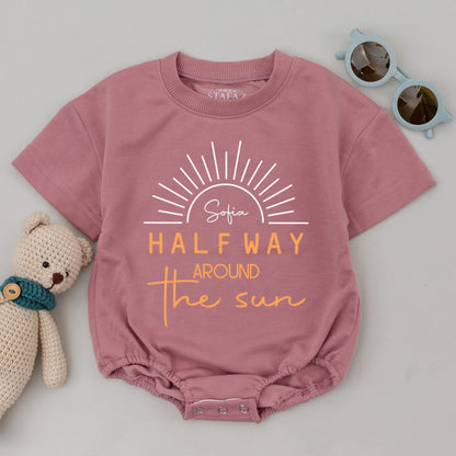 Sunshine Birthday Matching Tees: Family Half Birthday Outfit Set