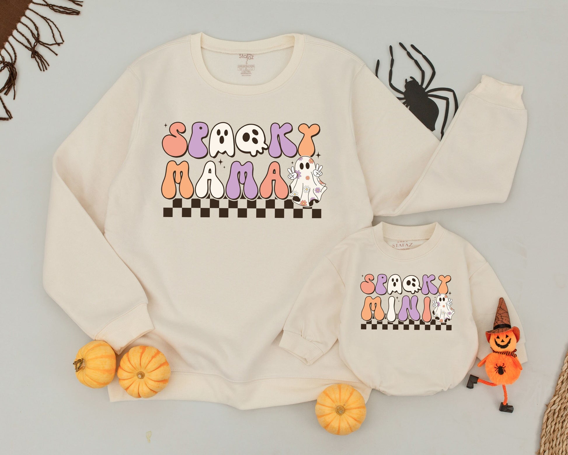 Halloween Mommy & Me Sweatshirts - Spooky Retro Family Outfits