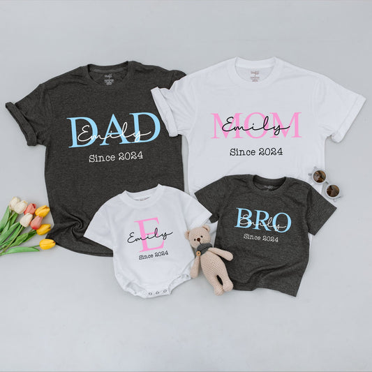 Matching Family Outfits: Personalized Tees for Mom, Dad & Baby