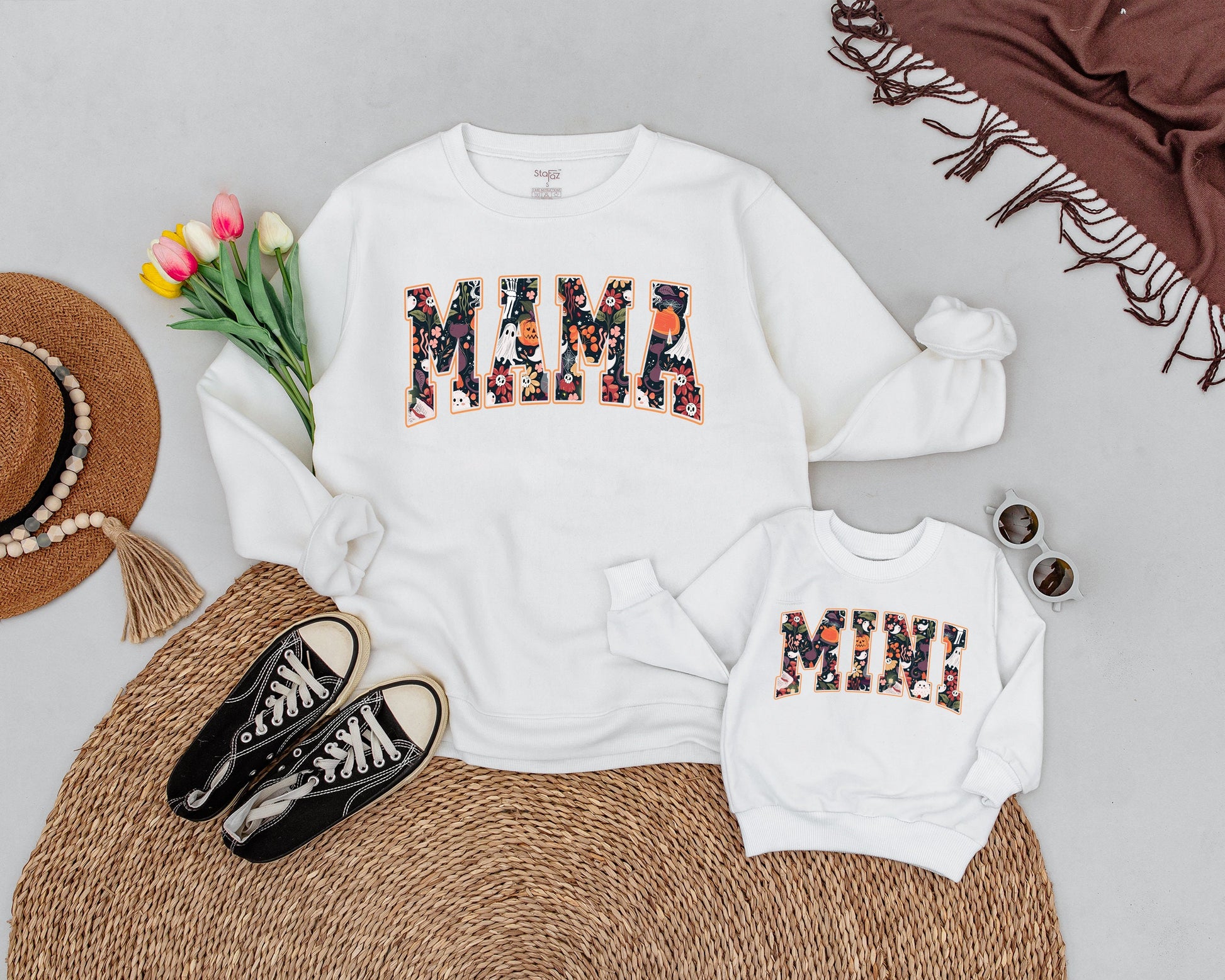 Halloween Mommy & Me Sweatshirts: Cute Ghost Matching Family Outfits