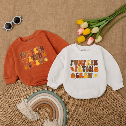 Fall Newborn Romper: Vintage Pumpkin Thanksgiving Baby Outfit