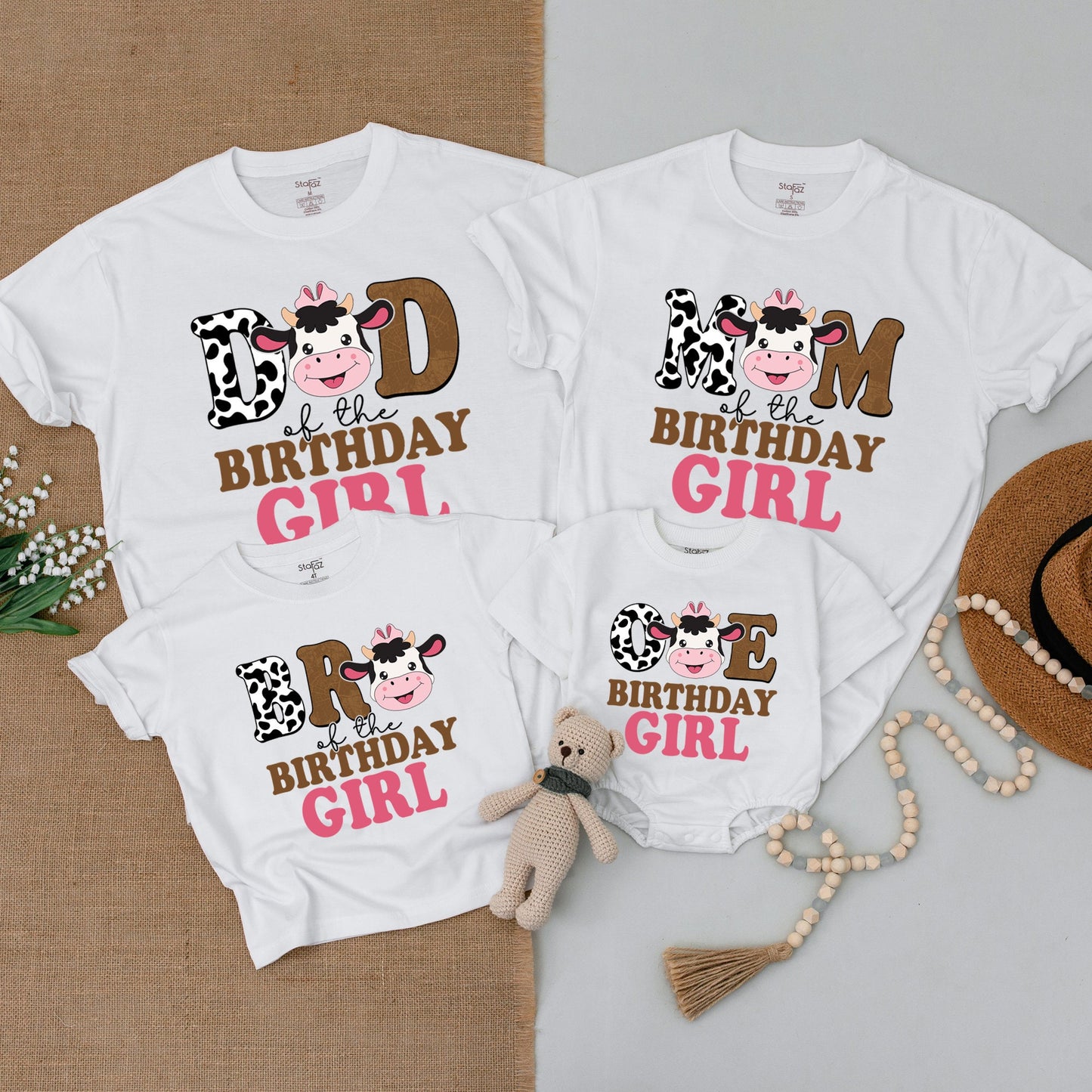 Cowgirl First Birthday Outfit & Matching Family Western Shirts