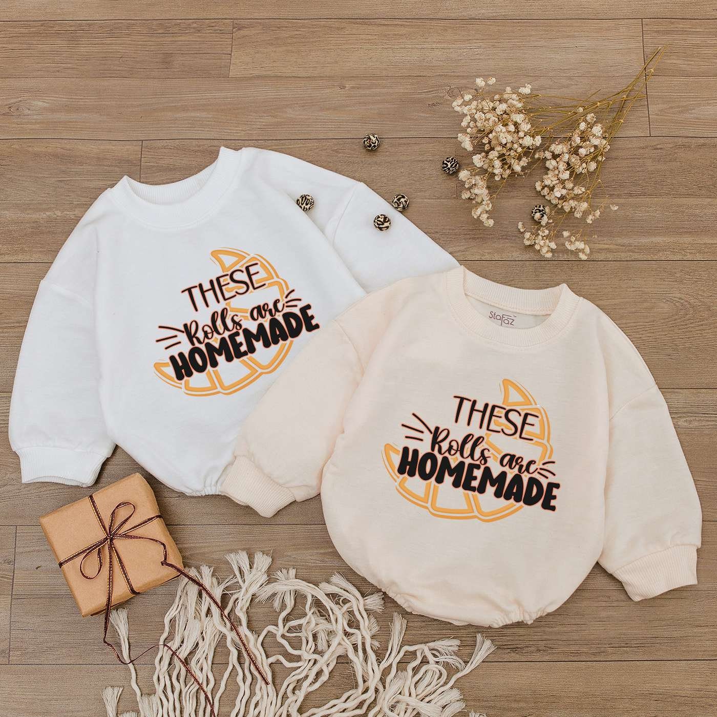 Pumpkin Baby Outfit – Retro Fall Bodysuit, Romper, Tee, Sweatshirt 