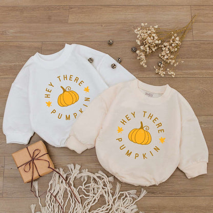 Fall in Love Baby Romper: Pumpkin Outfit for Newborn's First Thanksgiving