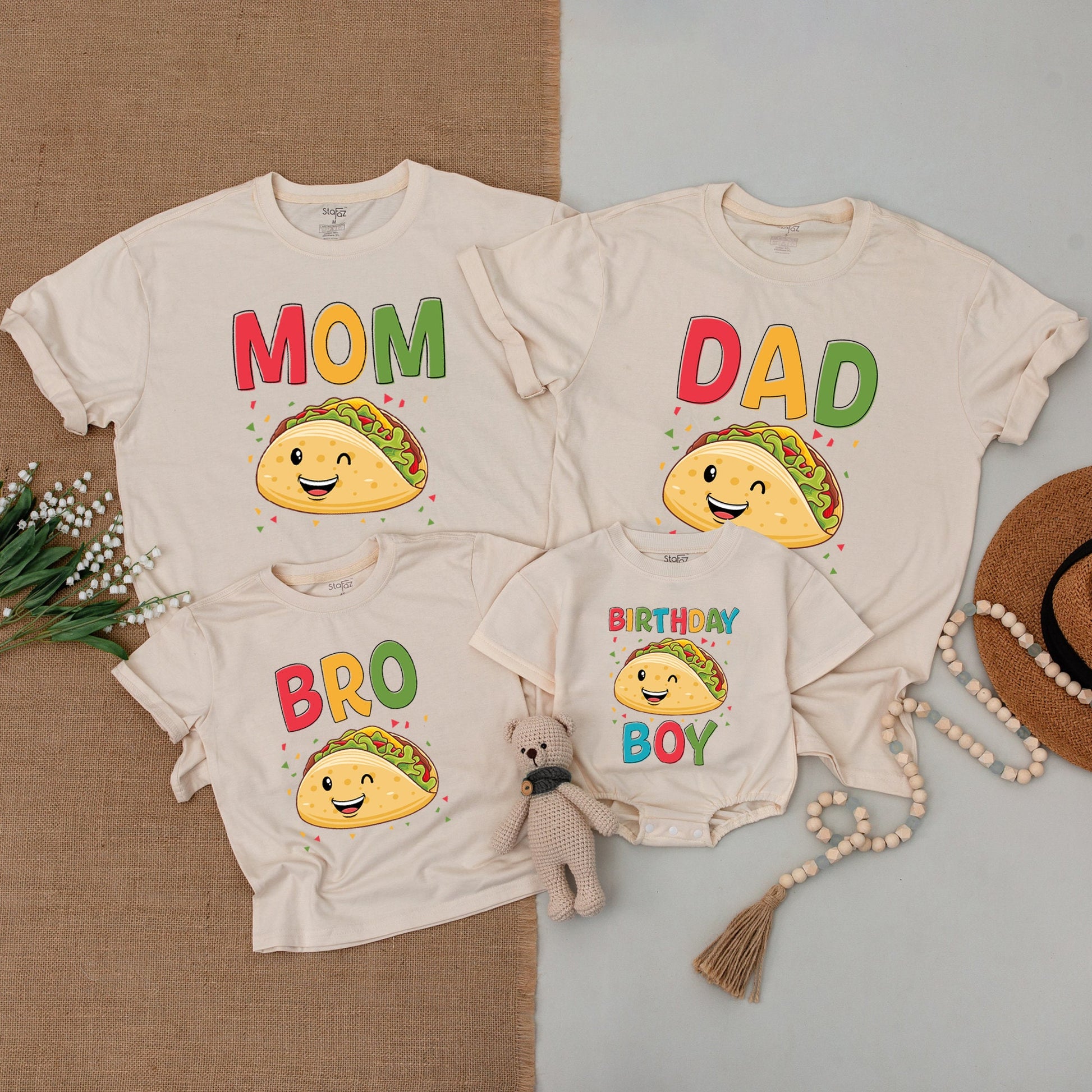 Fiesta Family Outfits: Taco Birthday Shirts & Baby Bodysuits  