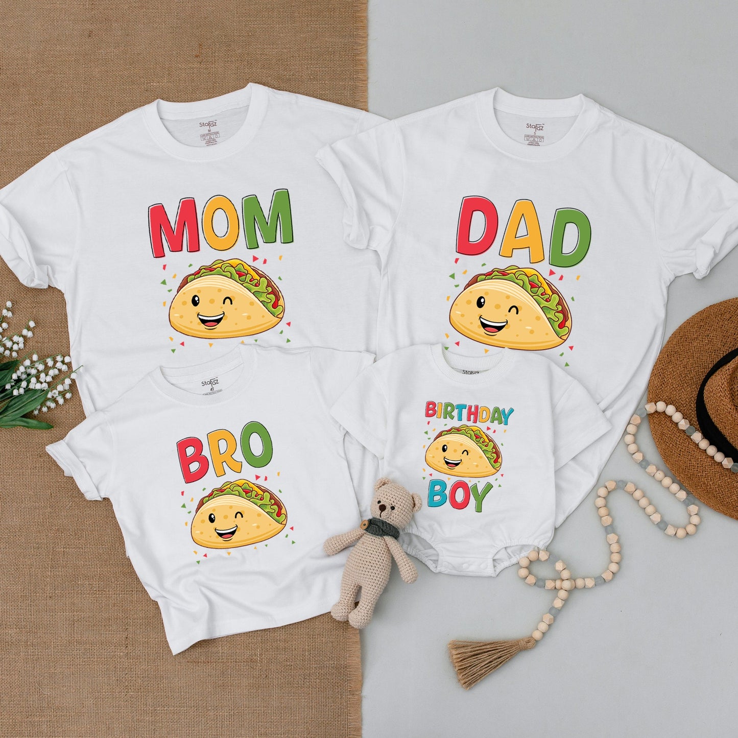 Fiesta Family Outfits: Taco Birthday Shirts & Baby Bodysuits  