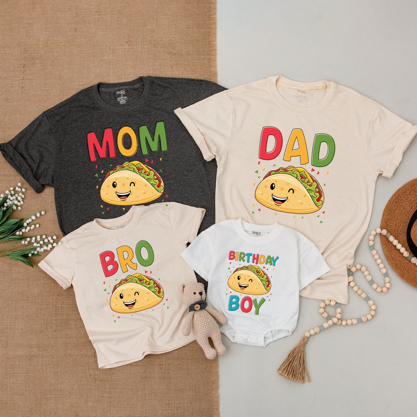 Fiesta Family Outfits: Taco Birthday Shirts & Baby Bodysuits  