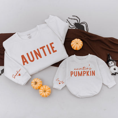 Custom Auntie Pumpkin Sweatshirt & Matching Outfit – Perfect Gift