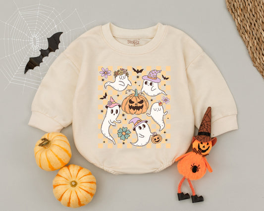 Halloween Baby Romper: Cute Pumpkin Ghost Outfit, Fall Shower Gift