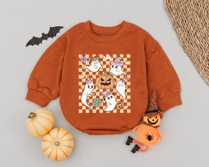 Halloween Baby Romper: Cute Pumpkin Ghost Outfit, Fall Shower Gift