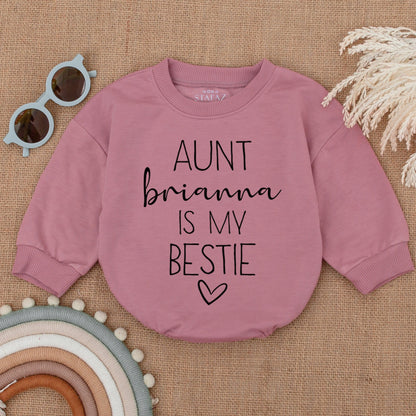 Personalized Auntie's Bestie Baby Bodysuit Infant Coming Home Outfit Gift from Aunt Baby Shower Apparel for Newborn Girls Boys