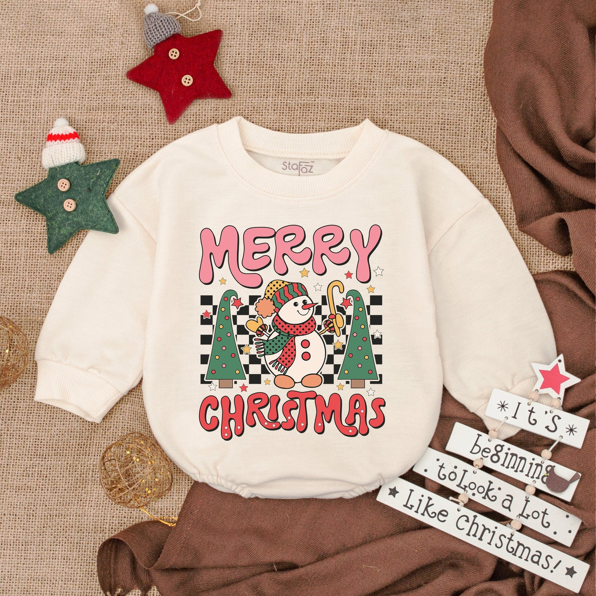 First Christmas Baby Romper, Long Sleeve Bodysuit, Holiday Gift  