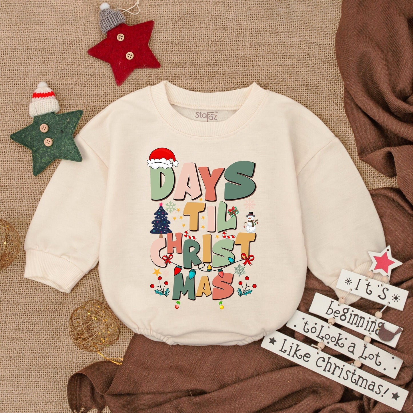 First Christmas Baby Romper - Cozy Long Sleeve Holiday Bodysuit