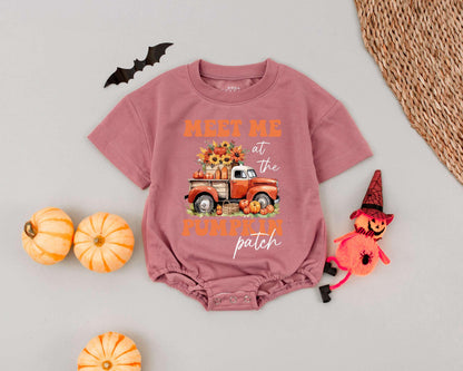 Pumpkin Patch Retro Romper: My First Halloween Baby Outfit