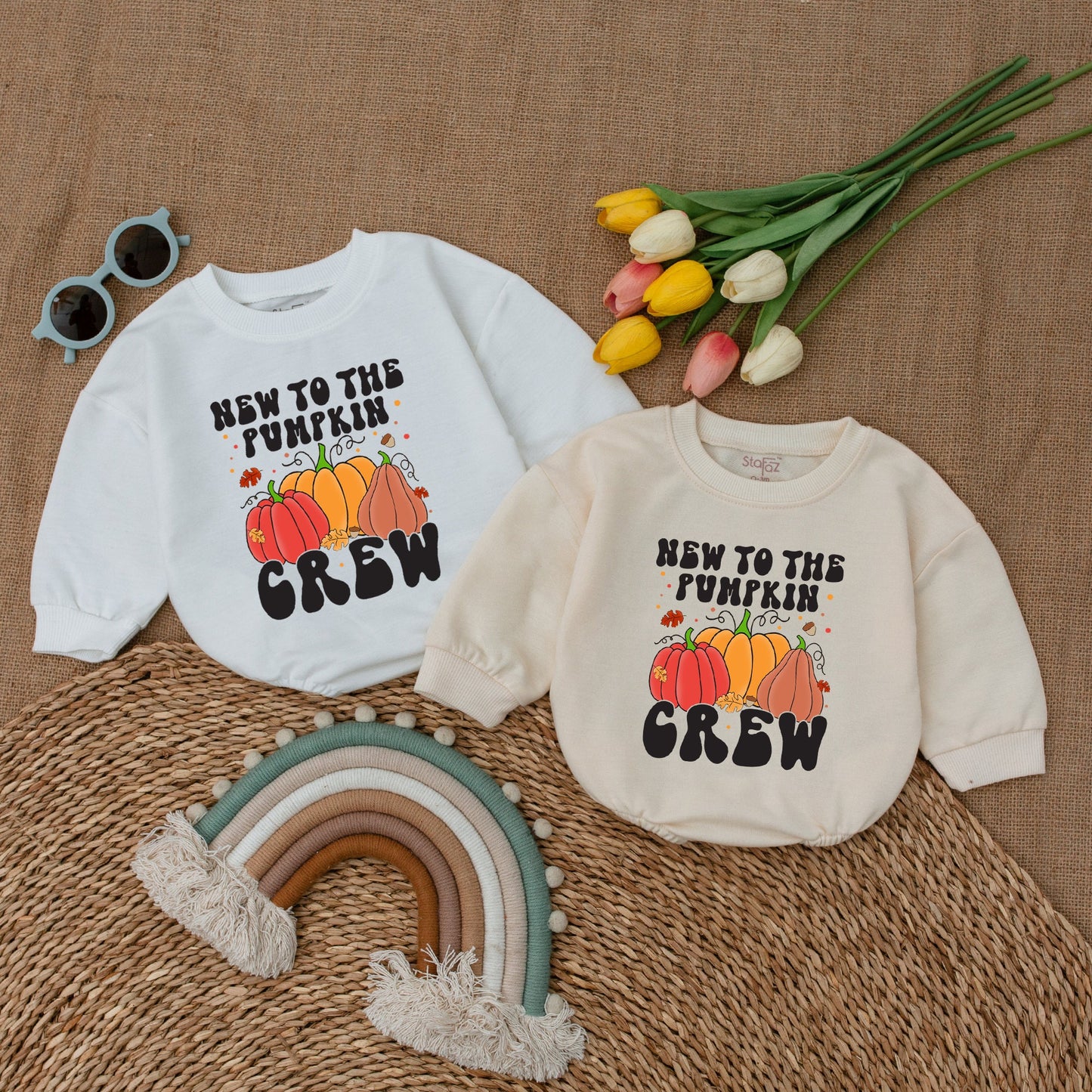 Pumpkin Crew Baby Bodysuit: Fall Outfit & Thanksgiving Gift  