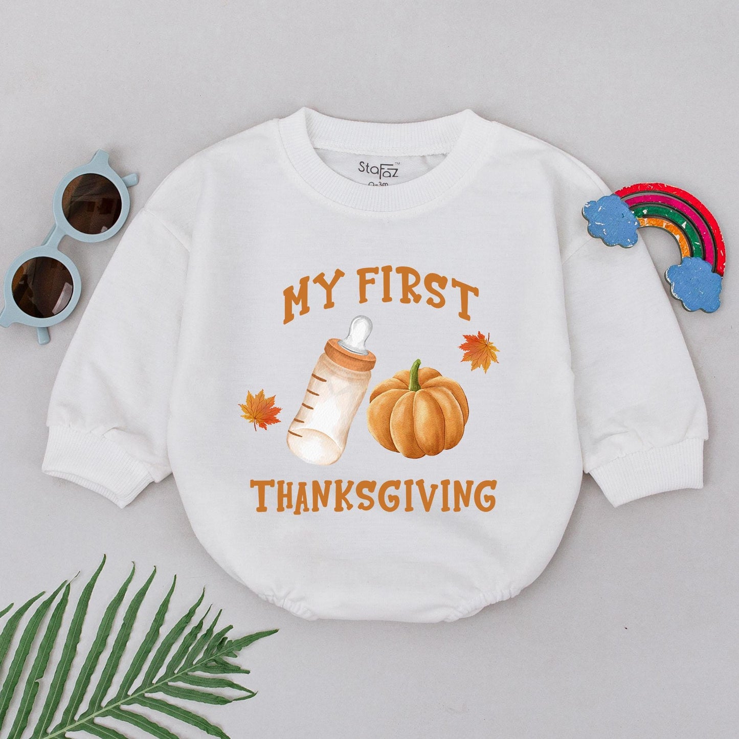 First Thanksgiving Baby Romper: Autumn Pumpkin Spice Gift Outfit