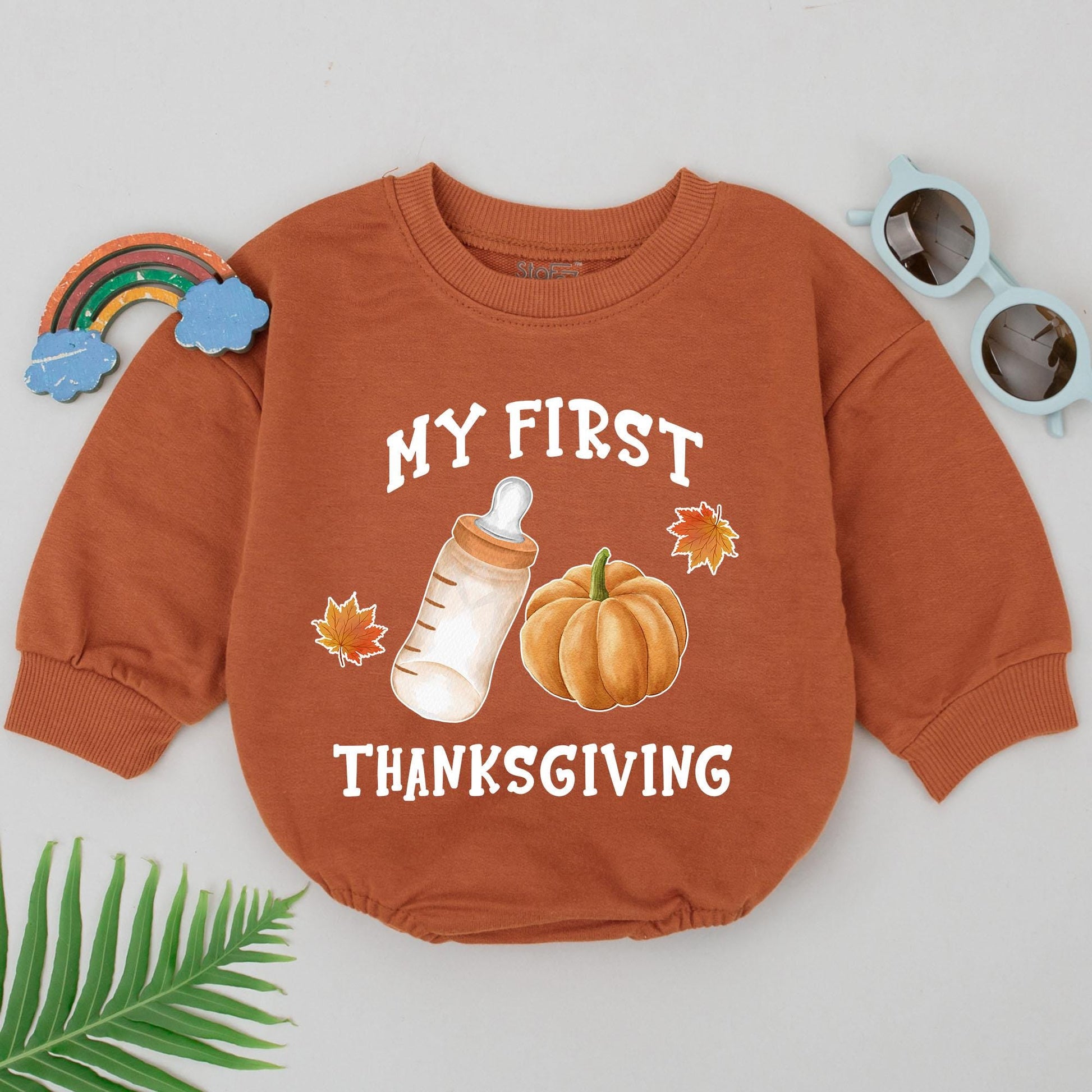 First Thanksgiving Baby Romper: Autumn Pumpkin Spice Gift Outfit