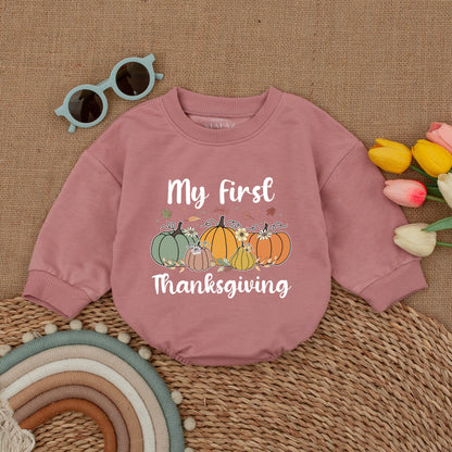 Pumpkin Baby Romper: First Thanksgiving Outfit & Fall Baby Gift