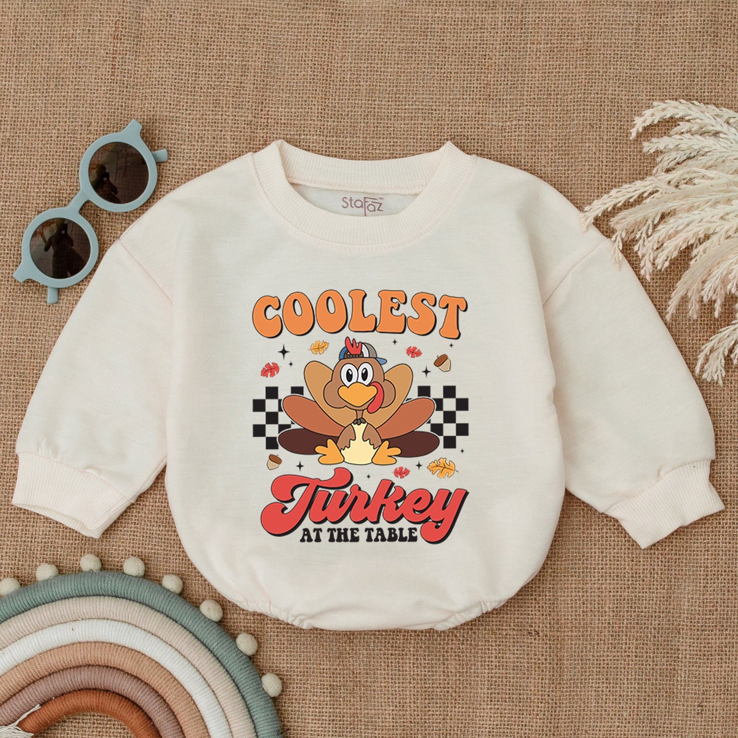 Adorable Turkey Baby Romper for Thanksgiving & Fall Celebrations