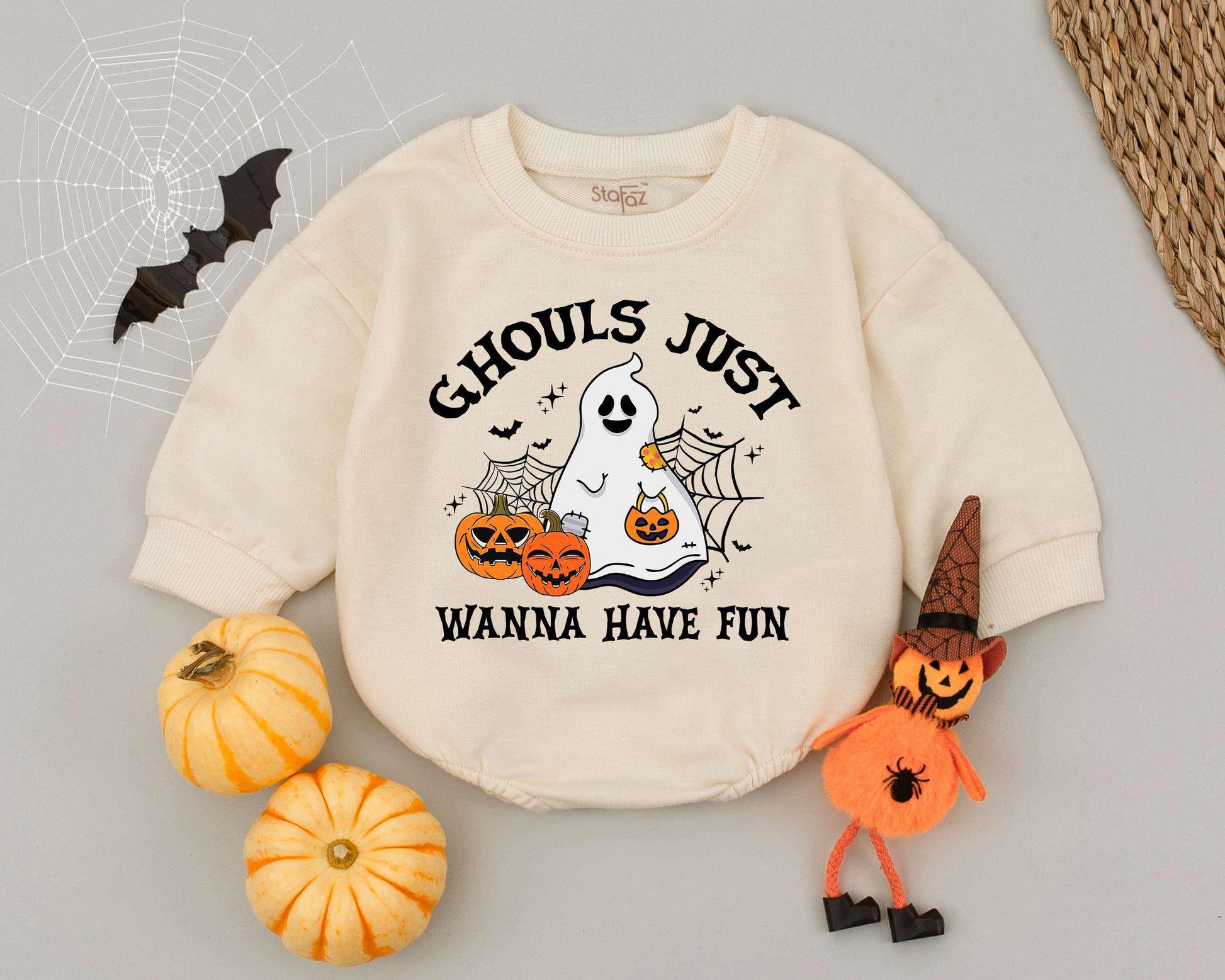 Spooky Fun Halloween Romper: Vintage Ghost Outfit for Babies