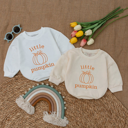 Pumpkin Baby Romper, First Thanksgiving Outfit, Fall Baby Clothes