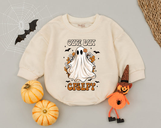 Spooky Cute Ghost Halloween Romper - Unisex Baby Toddler Outfit