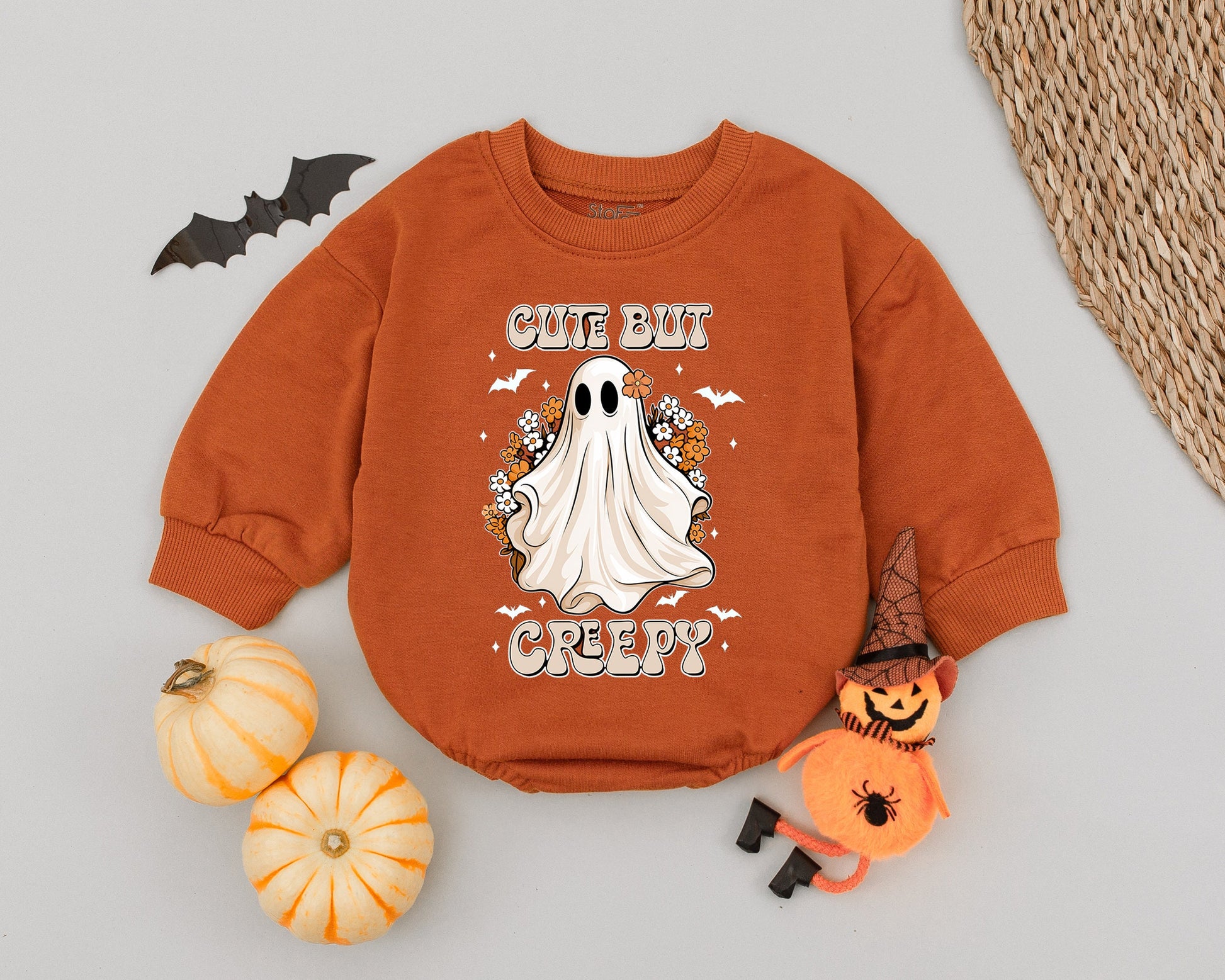 Spooky Cute Ghost Halloween Romper - Unisex Baby Toddler Outfit