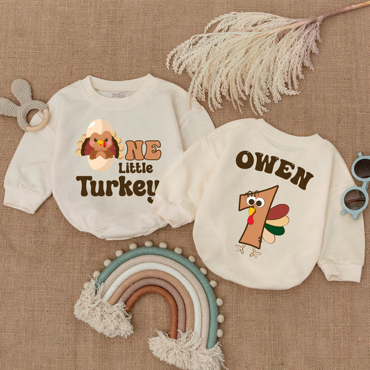 First Thanksgiving Baby Romper | Personalized Fall Bodysuit Gift  
